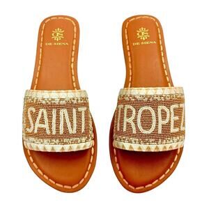 De Siena - Saint Tropez Beaded Degrade Resort Slides - Size 39 (8.5 US) -NWOB